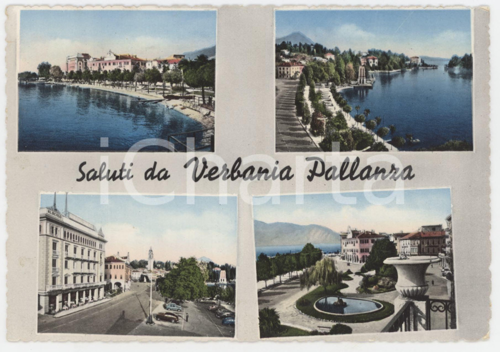 Cartolina originale da collezione 1960 ca VERBANIA E PALLANZA Vedute panoramiche  Cartolina FG VG 1