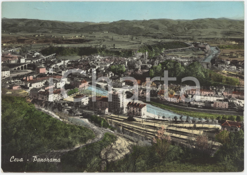 Cartolina originale da collezione 1965 CEVA Panorama aereo del paese  Cartolina FG VG 1