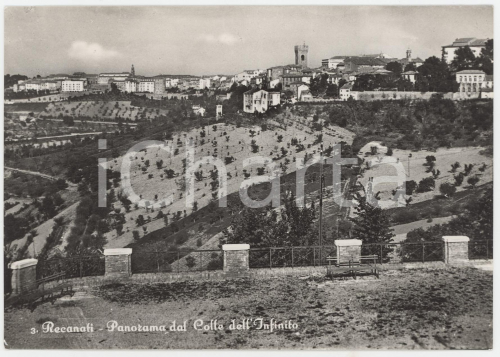Cartolina originale da collezione 1955 RECANATI Panorama dal Colle dell Infinito  Cartolina FG NV 1