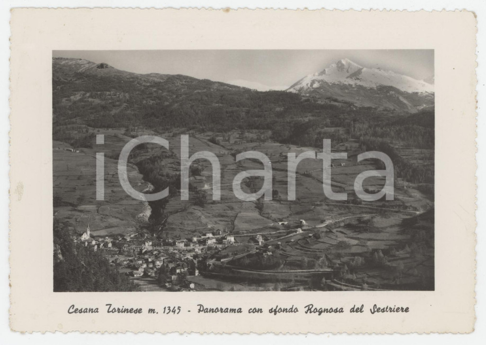 Cartolina originale da collezione 1955 CESANA TORINESE Punta Rognosa del Sestriere  Cartolina FG VG 1