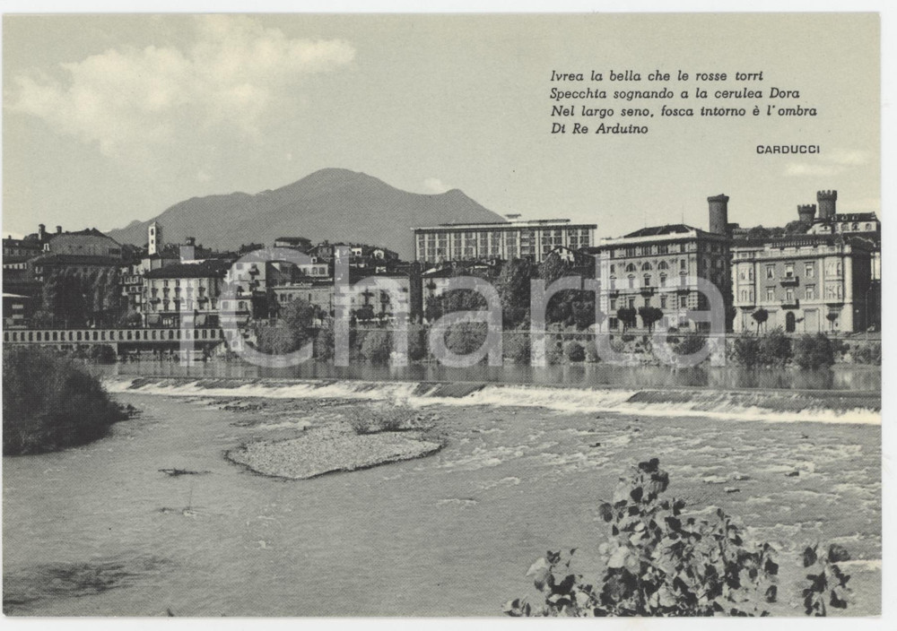 Cartolina originale da collezione 1960 ca IVREA TO Panorama di Ivrea e della Dora Baltea  Cartolina FG NV 1