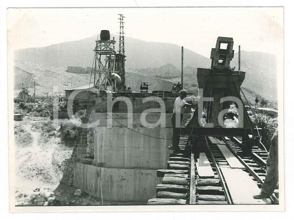 Fotografia d epoca originale 1950 ca Ponte di CAPRONA PI Cantiere  Foto animata operai 12x9 cm 7 1