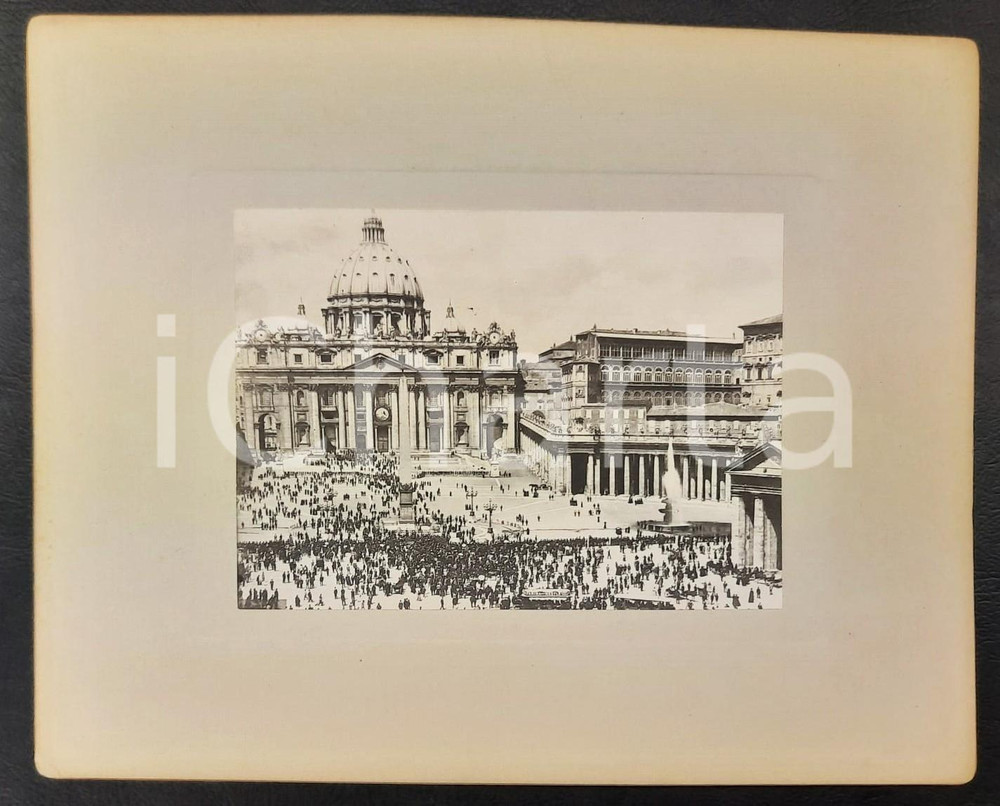 Fotografia d epoca originale 1920 ca ROMA  Piazza San Pietro  Foto animata pubblicitÃ  NESTLE  29x23 cm 1