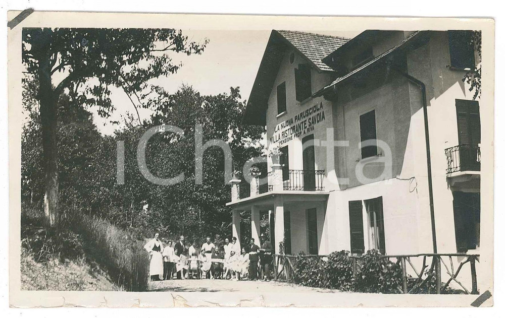 Fotografia d epoca originale 1930 GIGNESE VB La Nuova PARUSCIOLA  Villa Ristorante SAVOIA  Foto gruppo 1