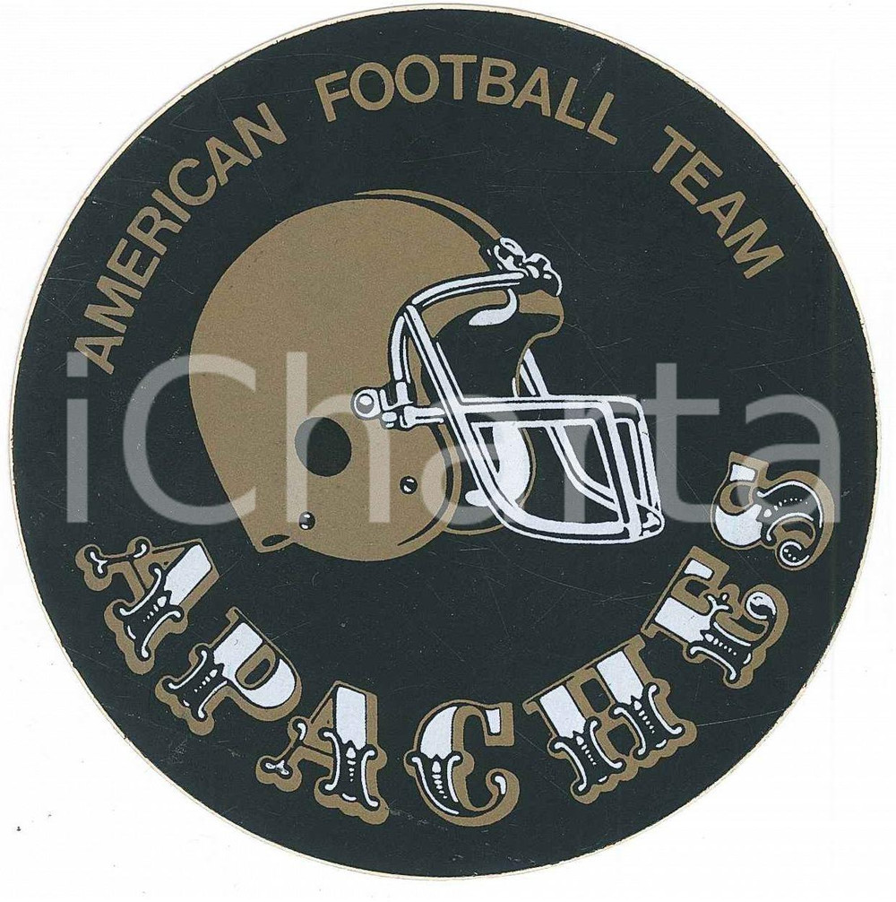 Oggetto da collezione cartaceo 1990 ca FIRENZE  APACHES American football team  Etichetta 10x10 cm 1