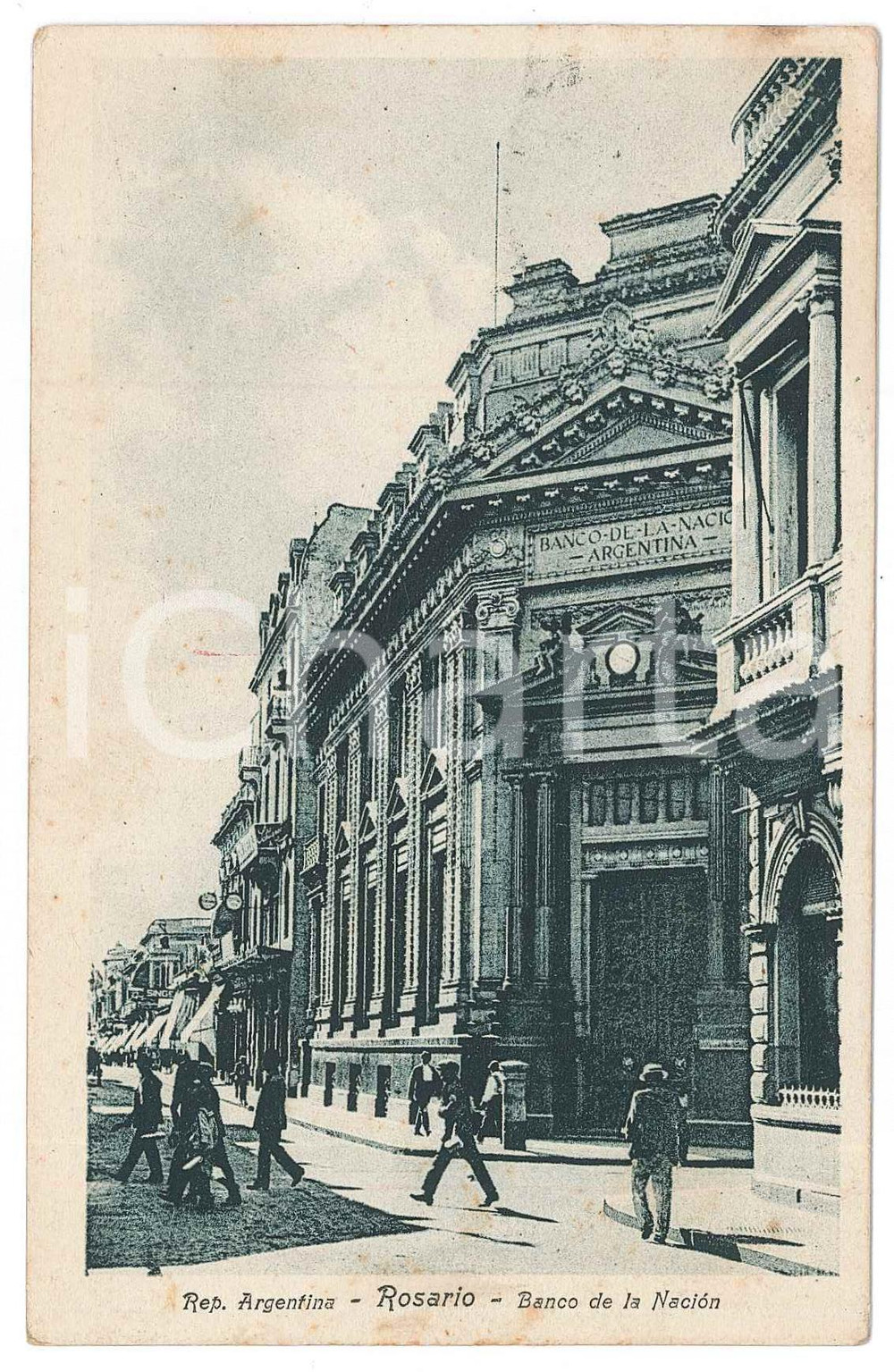Cartolina originale da collezione 1930 ROSARIO  ARGENTINA Banco de la NaciÃ³n  Cartolina FG VG 1