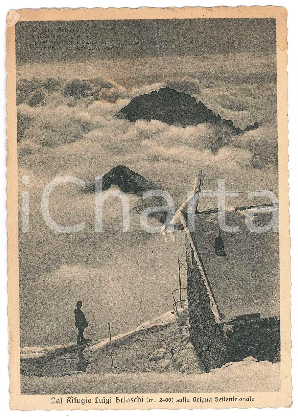 Cartolina originale da collezione 1942 GRIGNA SETTENTRIONALE Rifugio Luigi Brioschi ZUCCO DEI CHIGNOLI Cartolina 1