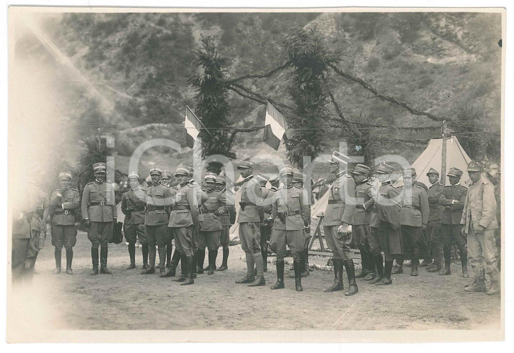 Fotografia d epoca originale 1926 OULX TO Regio Esercito  Esercitazioni  Ufficiali in accampamento Foto 1
