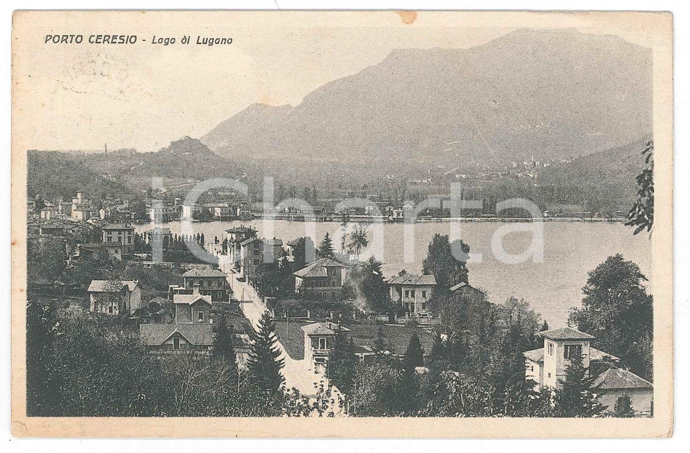 Cartolina originale da collezione 1938 PORTO CERESIO Panorama con il Lago di Lugano  Cartolina FP VG 1