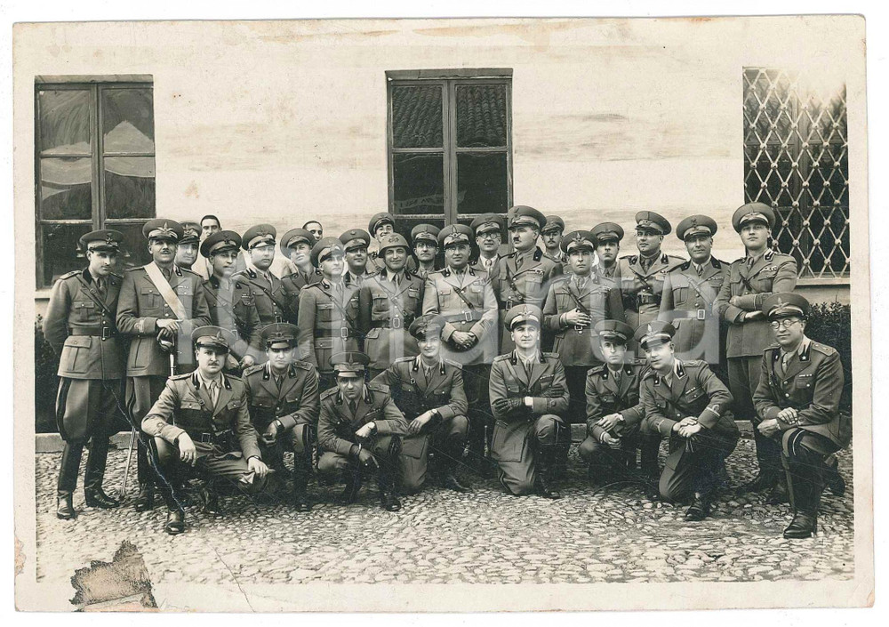 Fotografia d epoca originale 1935 ca TORINO  REGIO ESERCITO  Ufficiali reparti misti Foto di gruppo 18x13 1
