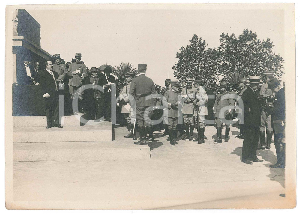 Fotografia d epoca originale 1925 ca ROMA GIANICOLO Monumento a Garibaldi  Cerimonia militare 4 Foto 1