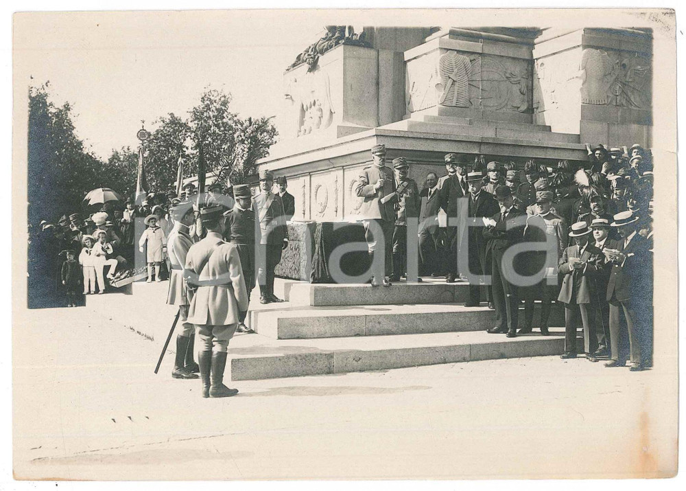 Fotografia d epoca originale 1925 ca ROMA GIANICOLO Monumento a Garibaldi  Cerimonia militare 1 Foto 1