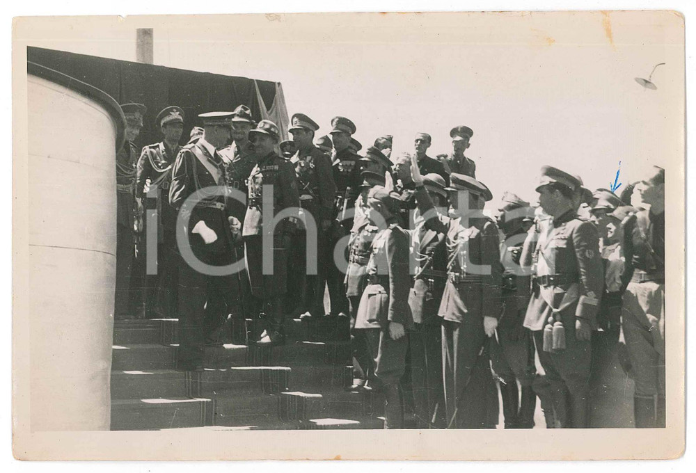 Fotografia d epoca originale 1940 ca ITALIA  REGIO ESERCITO  MVSN  Alti ufficiali a un evento Foto 1