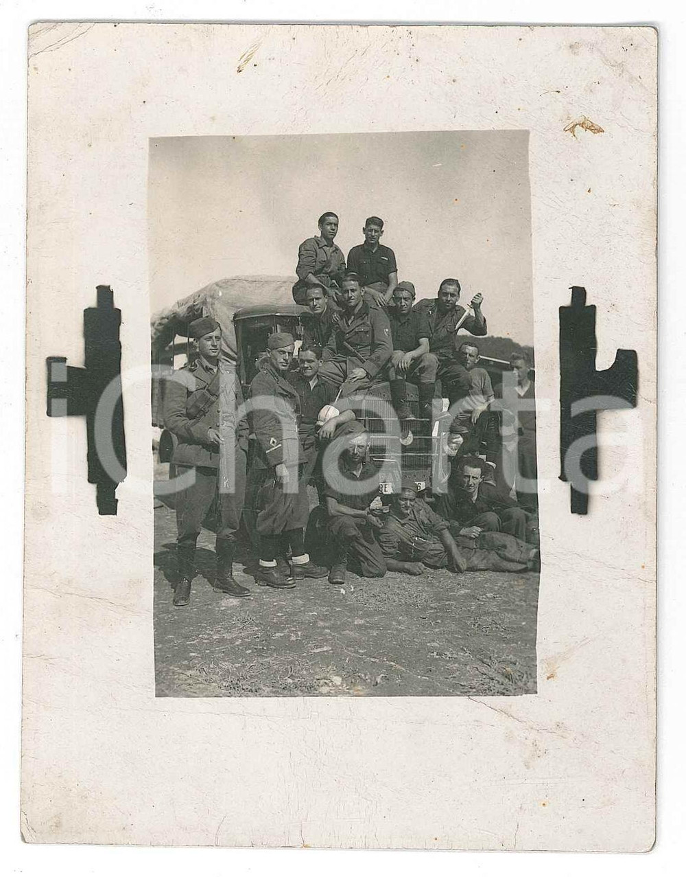 Fotografia d epoca originale 1938 ROMA  MVSN  Campo Milizia PARIOLI  Miliziani  Foto 9x12 cm 1