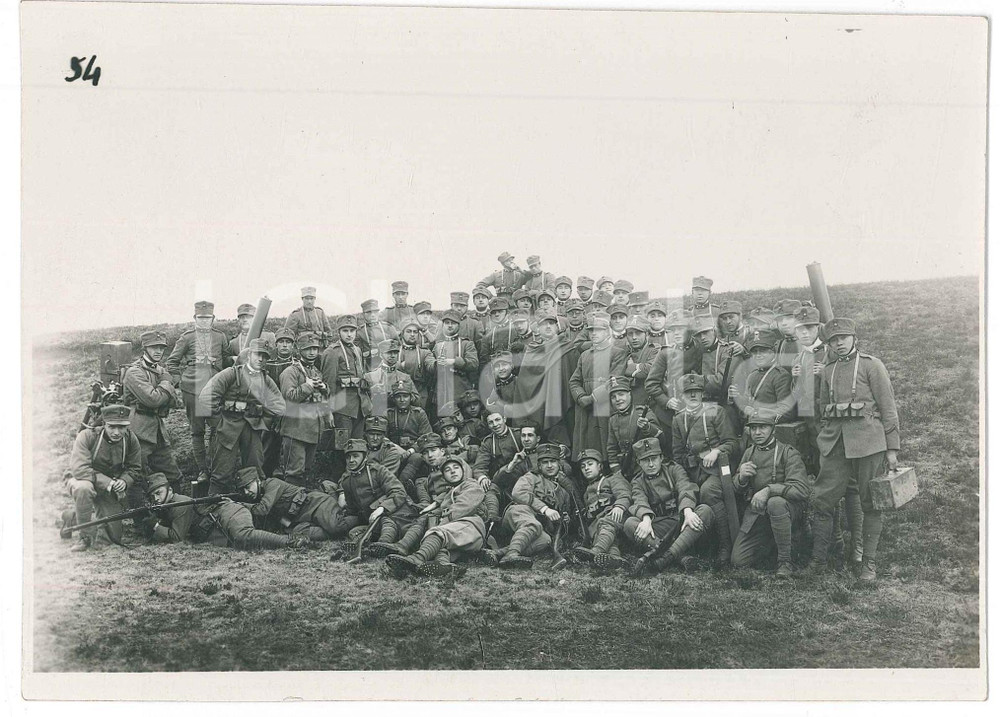 Fotografia d epoca originale 1924 SAN FRANCESCO AL CAMPO TO Regio Esercito  Gruppo alle esercitazioni 1
