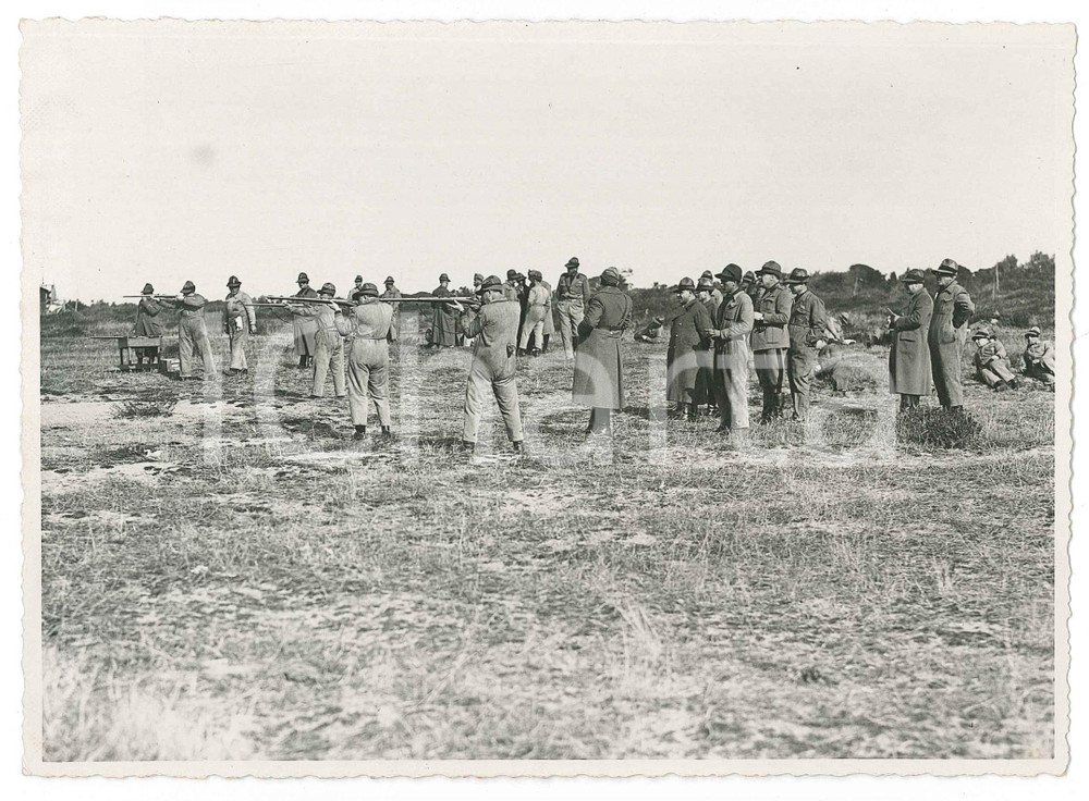 Fotografia d epoca originale 1940 ca WW2 ANZIO RM  MVSN  Esercitazione di tiro Foto 18x13 cm 1