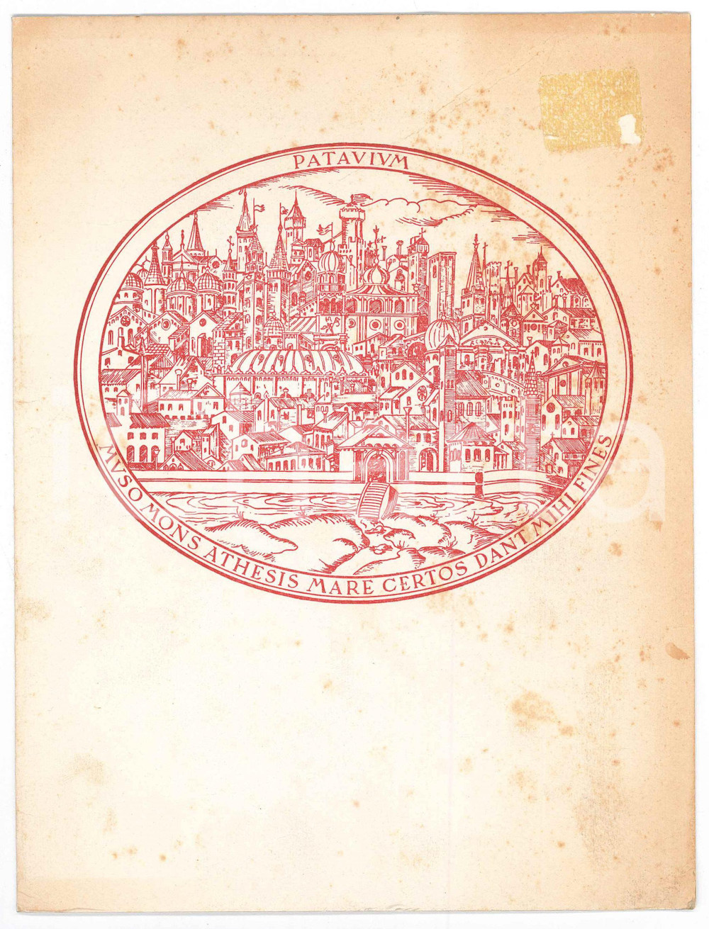 Oggetto da collezione cartaceo 1969 PADOVA Unione Province d Italia  Invito seduta inaugurale 1