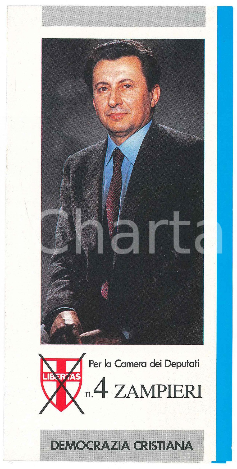 Materiale pubblicitario d’epoca 1987 DC DEMOCRAZIA CRISTIANA ROVIGO  Amedeo ZAMPIERI PROPAGANDA Camera 1