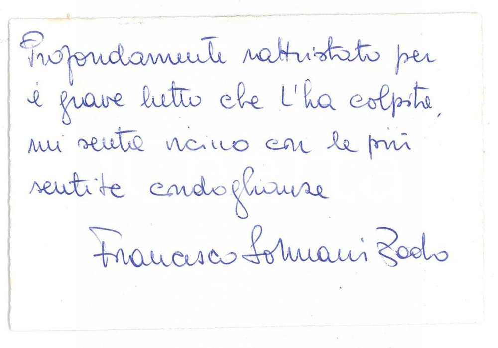 Autografo originale 1980 PADONA Francesco SORMANI ZODO  Biglietto da visita AUTOGRAFO 1