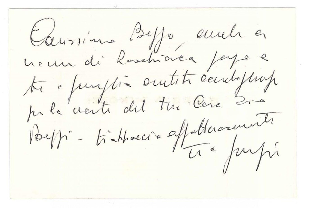 Autografo originale 1970 ca PADOVA  Giorgio MINOZZI  Biglietto da visita autografo 1