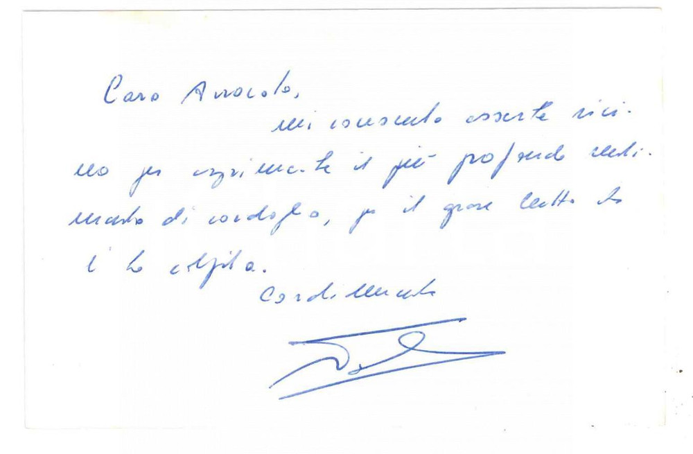 Autografo originale 1980 PADOVA Prof. Antonio TOGNOLO  Biglietto AUTOGRAFO 1