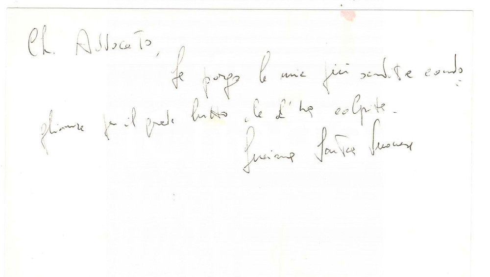 Autografo originale 1980 ca PADOVA Luciana SARTEA  Assessore al Turismo  Biglietto autografo 1