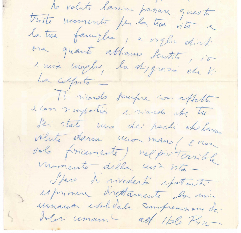 1971 PADOVA Prof. Italo RIZZI - Istituto Anatomia Patologica - AUTOGRAFO