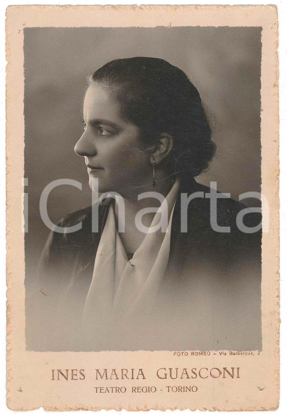 Fotografia d epoca originale 1950 ca TORINO Teatro Regio  Ines Maria GUASCONI contralto  Foto ROMEO 1