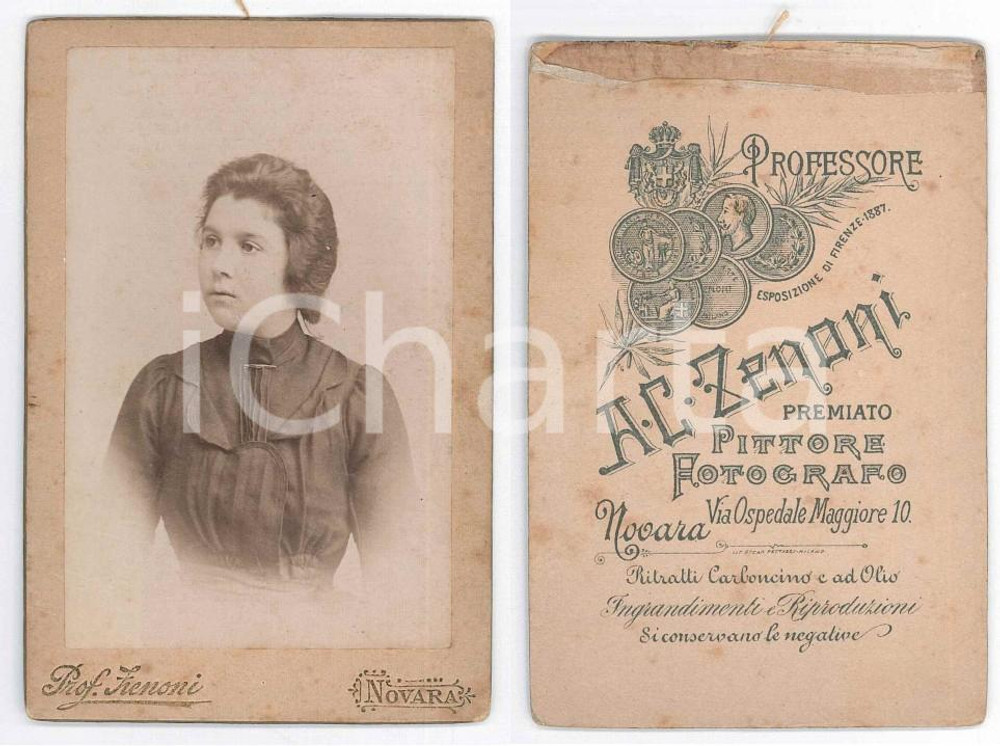 1890 ca NOVARA Donna con abito scuro - Ritratto *Foto Alberto Cesare ZENONI