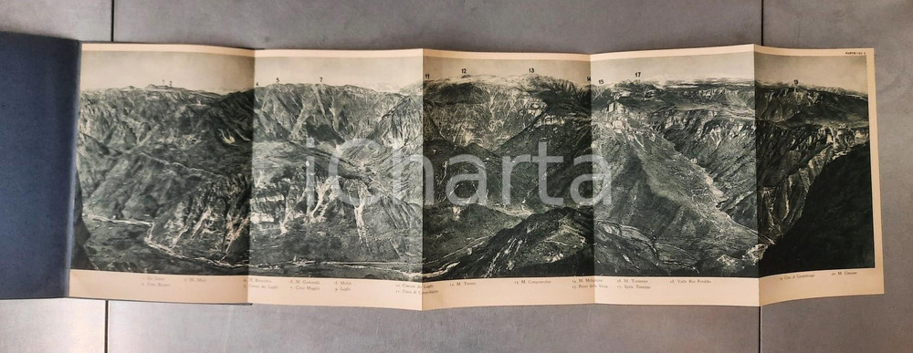 1916 GRANDE GUERRA Il Col Santo ed il M. Cimone visti dal Pria ForÃ  *Panorama 4 Pubblicazione originale dell'epoca, nella collana "L'Esercito Italiano nella Grande Guerra 1915-1918 - Vol. III tomo 2".Il fascicolo contiene un panorama ripiegato, con copertina in cartoncino.  FAIR/discreto lieve piegatura angolare Formato: 17x23 cm (chiuso); 74x23 cm (aperto) originale e autentica 1
