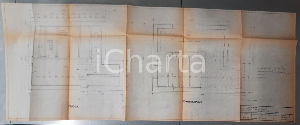 Mappa, planimetria storica 1967 Cimitero di CAVALLASCA CO Progetto Cappella ARRIGONI  Tavola 1 1