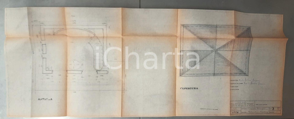 1967 Cimitero di CAVALLASCA (CO) - Progetto Cappella ARRIGONI - Copertura