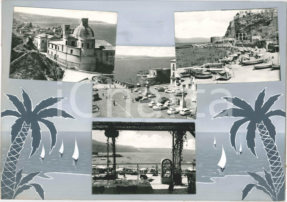 Stampa, bozzetto originale 1965 ca CALABRIA PIZZO VV Vedutine  Chiesa S. Rocco e S. Francesco Bozzetto 1