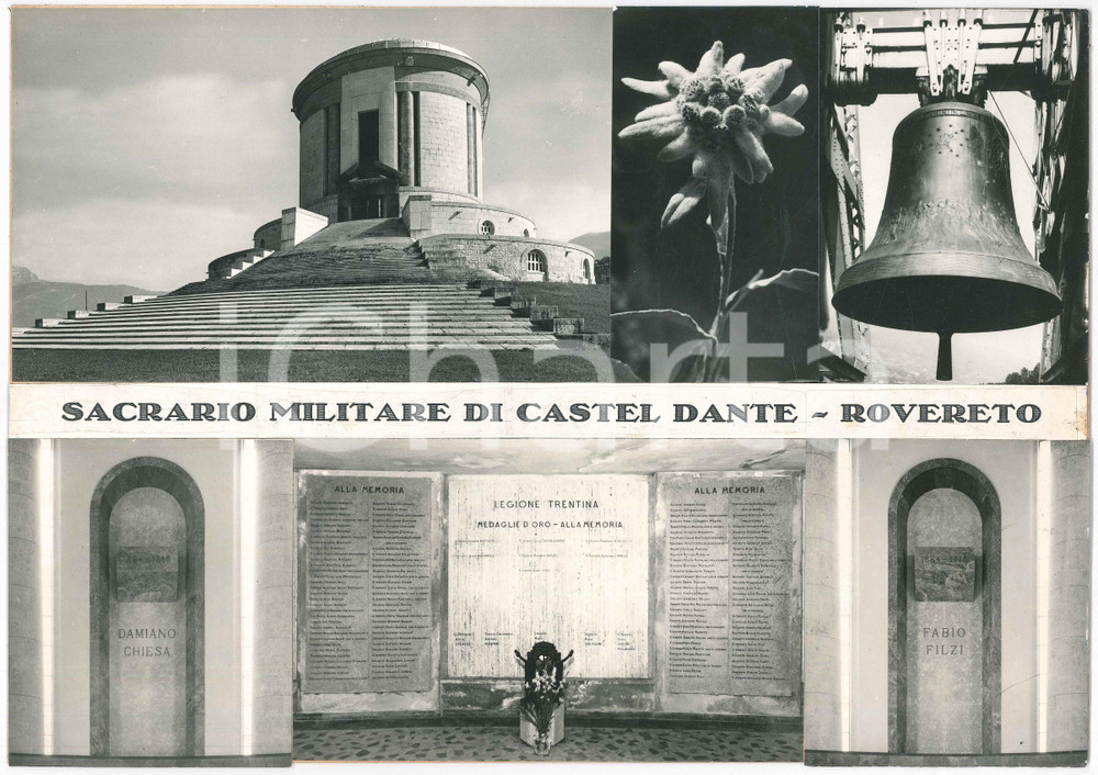 Stampa, bozzetto originale 1965 ca ROVERETO TV Sacrario Militare di CASTEL DANTE  Vedutine  Bozzetto 1