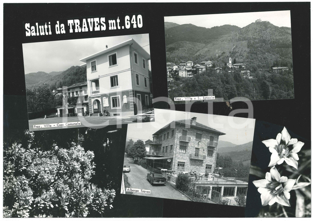 1965 ca TRAVES / Frazione LA VILLA Vedutine - Casa Comunale *Bozzetto cartolina