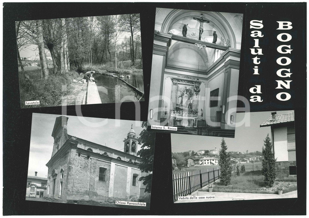 Stampa, bozzetto originale 1965 ca BOGOGNO NO Vedutine  S. Rocco  Lavatoio Bozzetto cartolina 37x26 cm 1