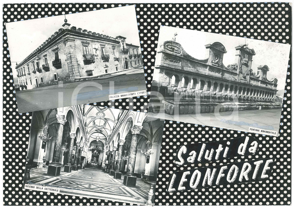 Stampa, bozzetto originale 1965 ca LEONFORTE EN Vedutine  Palazzo Branciforti  Bozzetto per cartolina 1