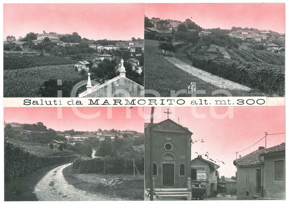 Stampa, bozzetto originale 1965 ca PASSERANO MARMORITO Vedutine  Cappella S. ROCCO Bozzetto per cartolina 1