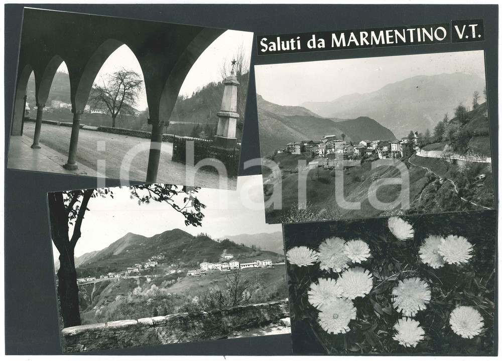 Stampa, bozzetto originale 1960 ca MARMENTINO  VAL TROMPIA  Vedutine  Bozzetto per cartolina 1
