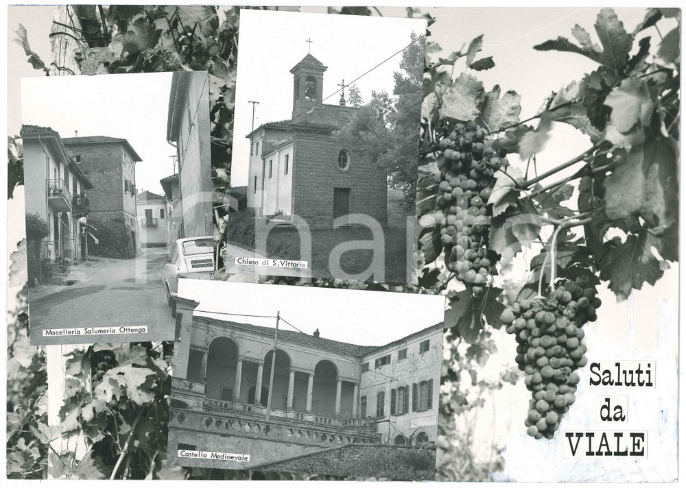 Stampa, bozzetto originale 1960 ca VIALE AT Vedutine  Macelleria OTTENGA  Chiesa S. Vittoria Bozzetto 1