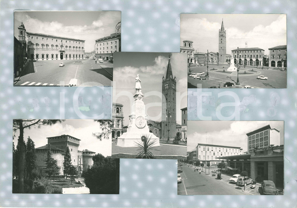 Stampa, bozzetto originale 1965 ca FORLI  Vedutine  Piazza SAFFI  Rocca  Hobby Bar  Bozzetto cartolina 1