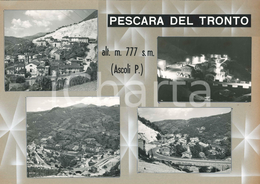 Stampa, bozzetto originale 1965 ca PESCARA DEL TRONTO AP Vedutine  Bozzetto per cartolina 43x29 cm 1