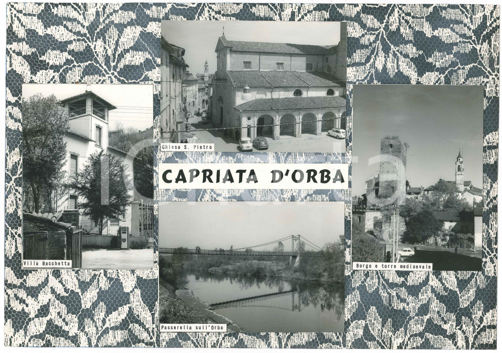 Stampa, bozzetto originale 1960 ca CAPRIATA D ORBA  Vedutine  Villa Bacchetta  Bozzetto per cartolina 1