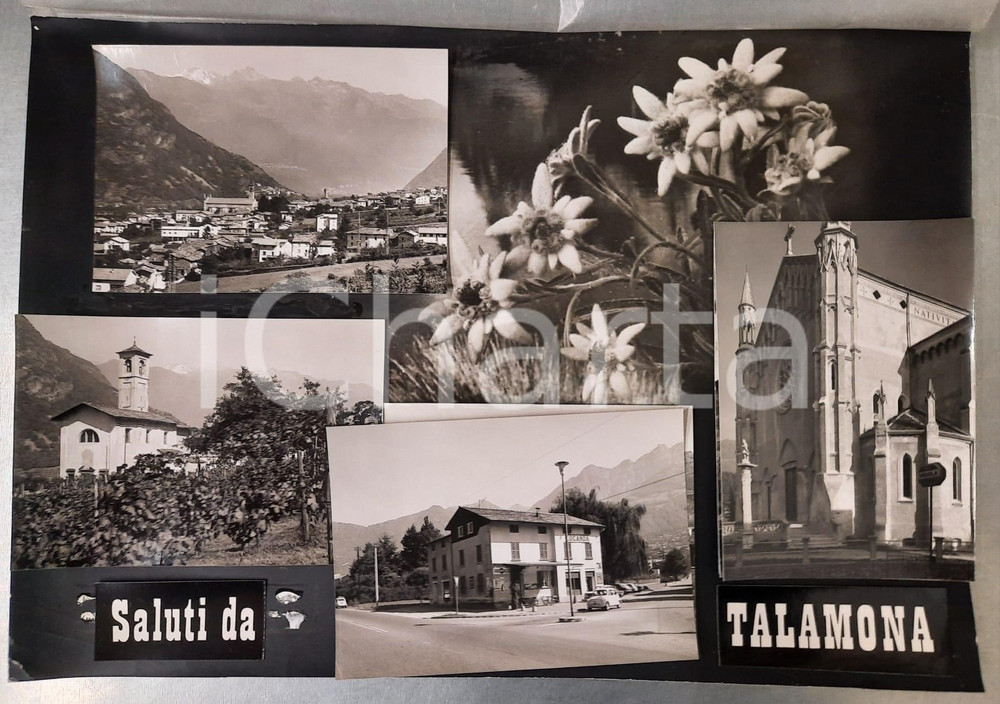 Stampa, bozzetto originale 1960 ca LOMBARDIA TALAMONA SO Vedutine  Parrocchiale Bozzetto cartolina 1