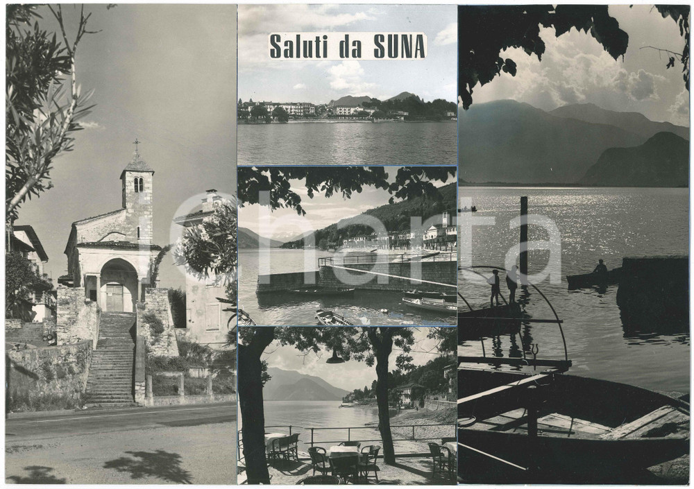 Stampa, bozzetto originale 1960 ca SUNA / VERBANIA Vedutine  Ss. Fabiano e Sebastiano  Bozzetto cartolina 1