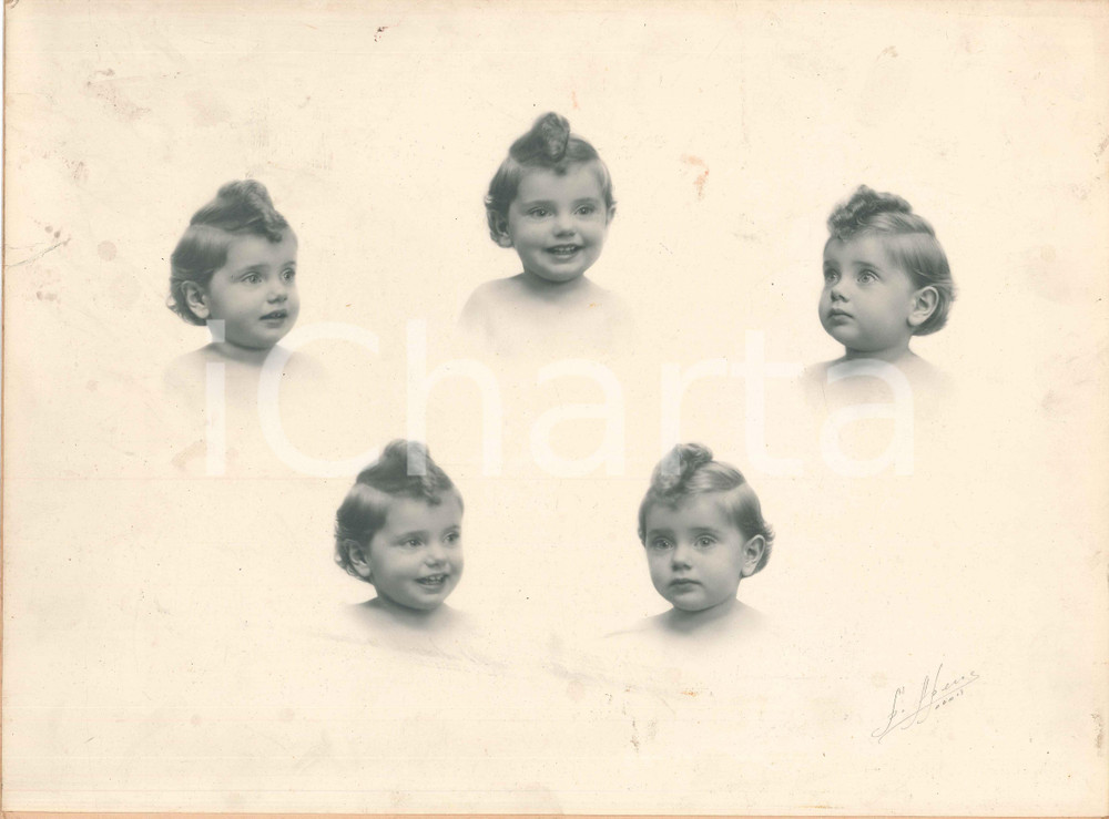 Fotografia d epoca originale 1940 ca PARIS Child head  Photomontage SIGNED photo Pierre APERS 40x30 cm 1