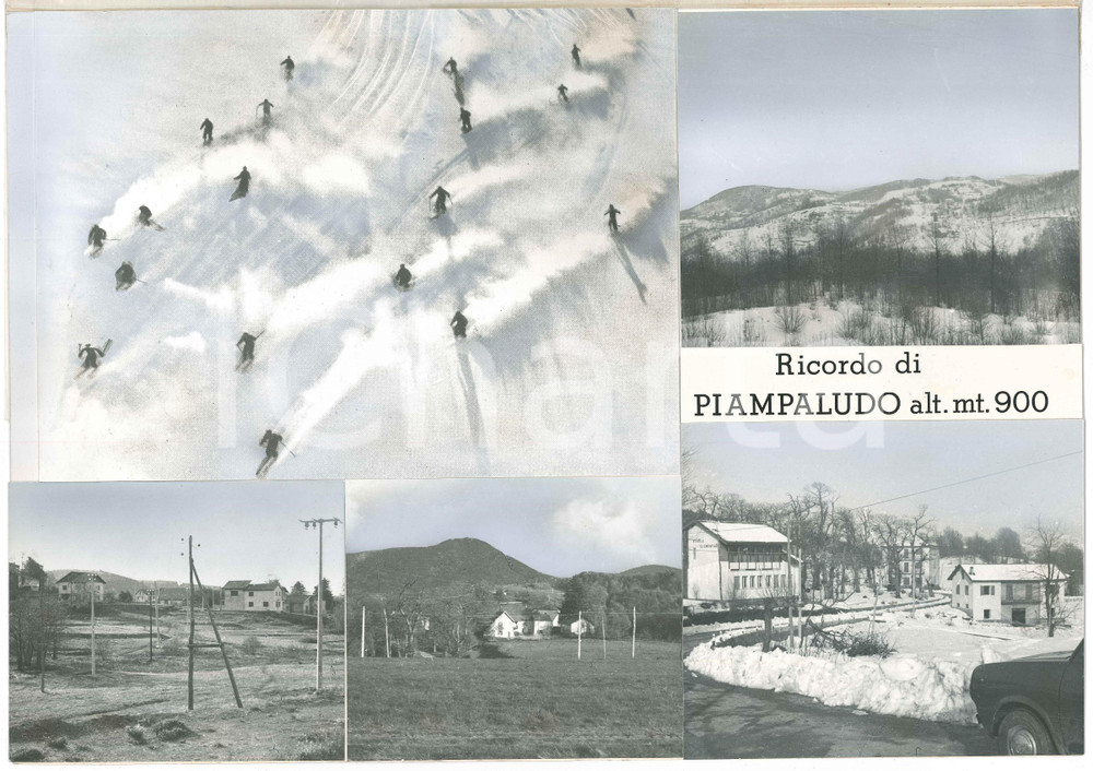 Stampa, bozzetto originale 1960 ca SASSELLO / PIAMPALUDO SV Vedutine invernali Bozzetto per cartolina 1