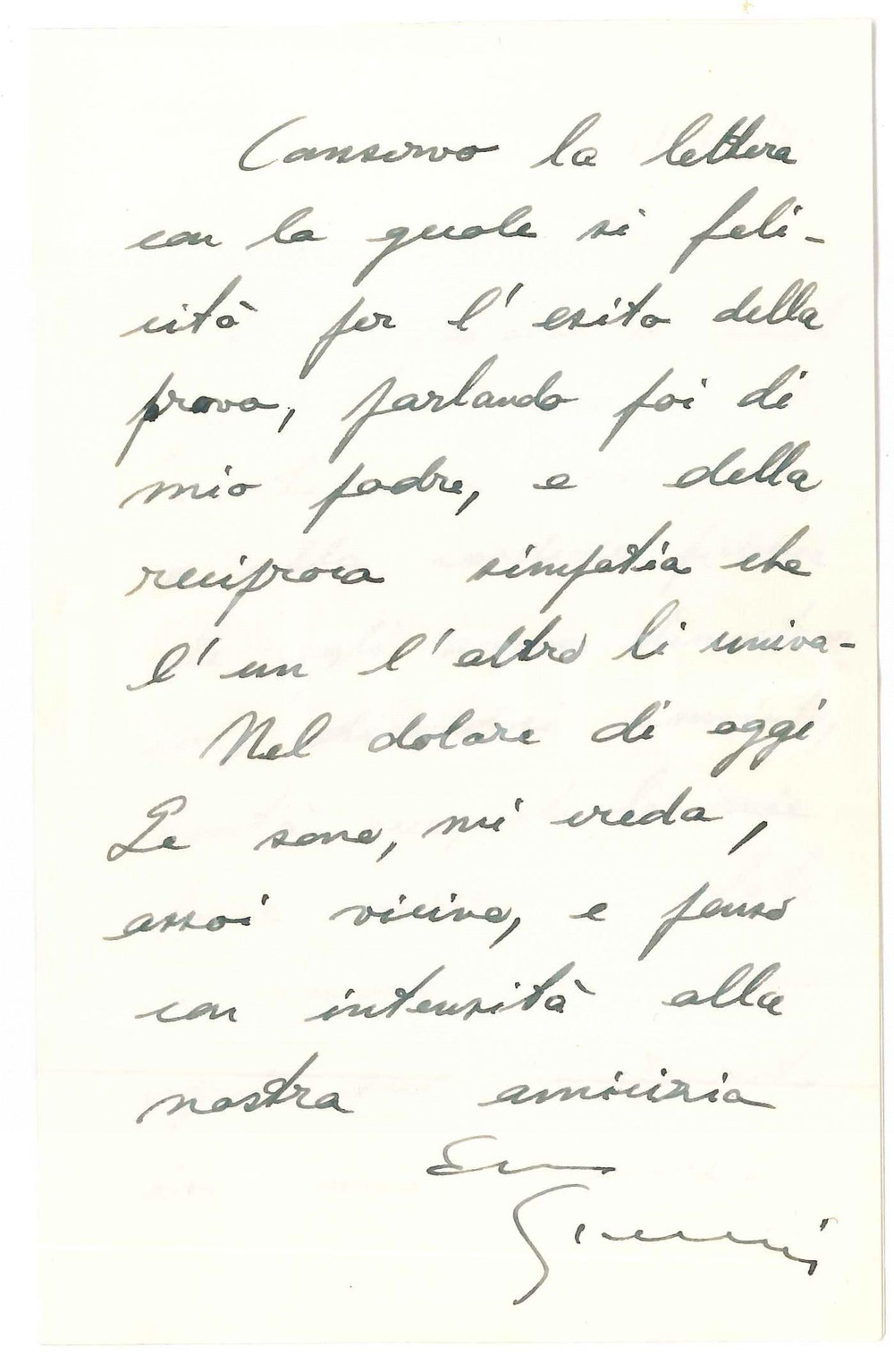 Autografo originale 1971 PADOVA Lettera Giovanni PERISSINOTTO  Condoglianze  Autografo 1