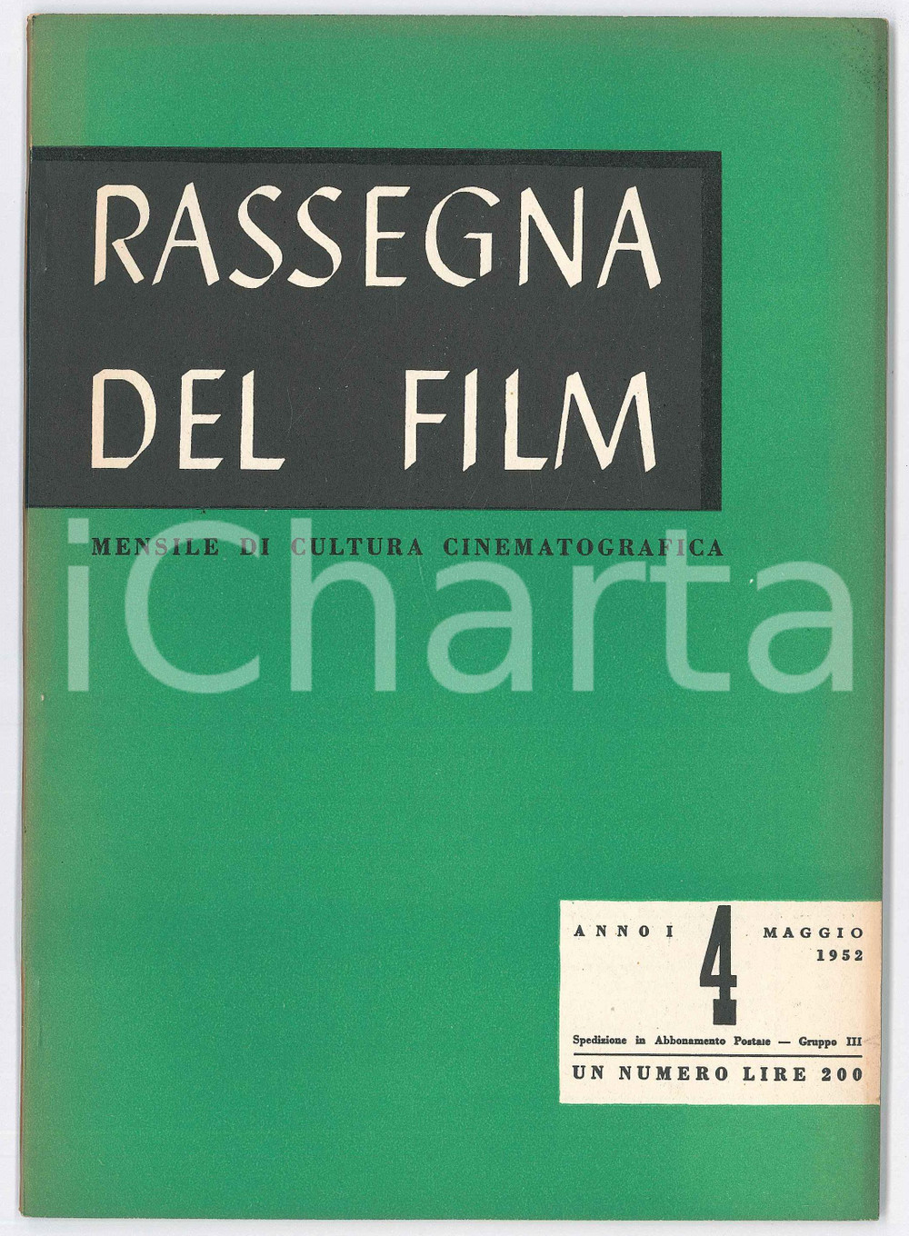 Giornale, rivista storica 1952 RASSEGNA DEL FILM Cannes festival inutile  RenÃ© Clair romanziere Rivista 1