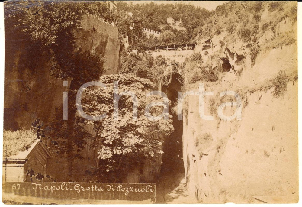 Fotografia d epoca originale 1890 ca NAPOLI  Grotta di POZZUOLI Fotografia Achille MAURI nÂ° 67 1